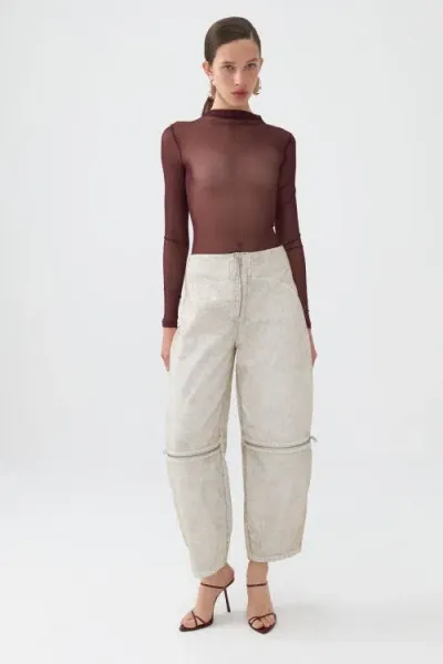 Nocturne High Waist Balloon Fit Pants In Stone