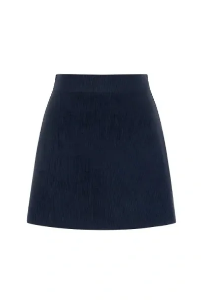 Nocturne High Waist Mini Knit Skirt In Navy Blue