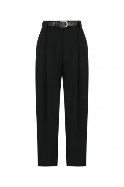 Nocturne High Waist Pleated Pants In Black