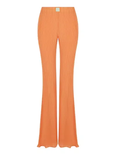 Nocturne High-waisted Flare Pants In Yellow/orange