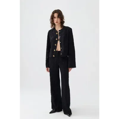 Nocturne Jacquard Wide Leg Pants In Black