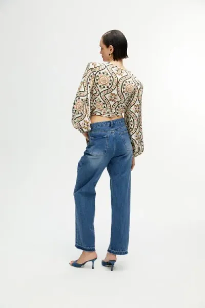 Nocturne Jeans With Asymmetric Closure In Blue