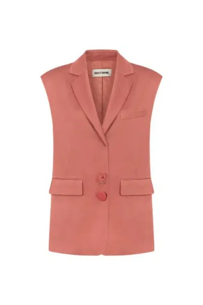 Nocturne Lapel Collar Vest In Rose Gold