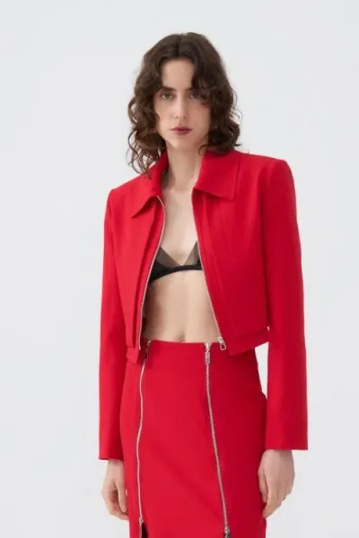 Nocturne Shoulder Pad Jacket In Red