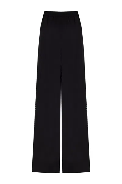 Nocturne Wide-leg Crepe Satin Pants In Black