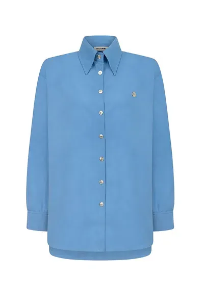 Nocturne Oversized Button-up Shirt In Blue