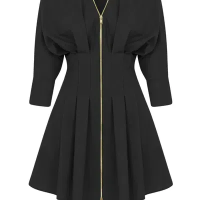 Nocturne Zippered Dress In Black