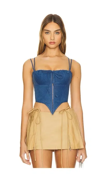 Nodress Blue Corset Denim Camisole