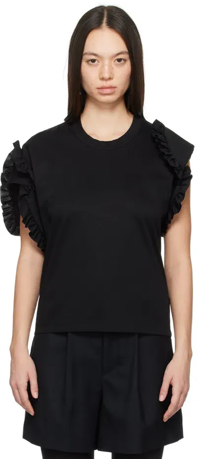 Noir Kei Ninomiya Black Ruffled T-shirt In 1 Black