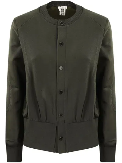 Noir Kei Ninomiya Elbow Patches Sweater In Green