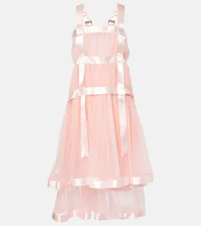 Noir Kei Ninomiya Semi-sheer Midi Dress In Pink