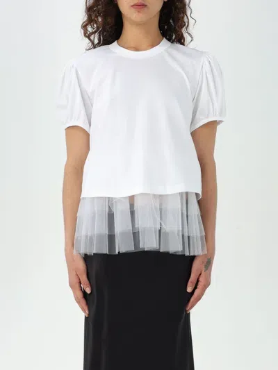 Noir Kei Ninomiya Tshirt Tulle Ruffle In White