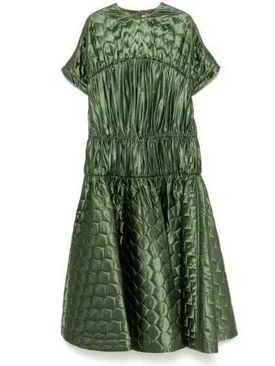 Noir Kei Ninomiya Tiered Dress In Green