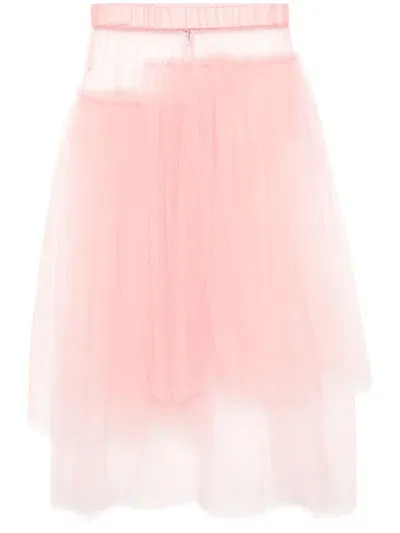 Noir Kei Ninomiya Tulle Draped Skirt In Pink