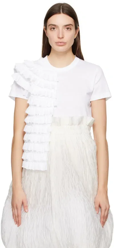 Noir Kei Ninomiya White Frill T-shirt In 2 White