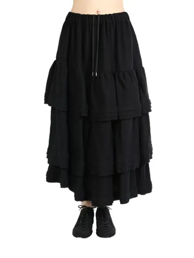 Noir Kei Ninomiya Wool Midi Skirt In Black