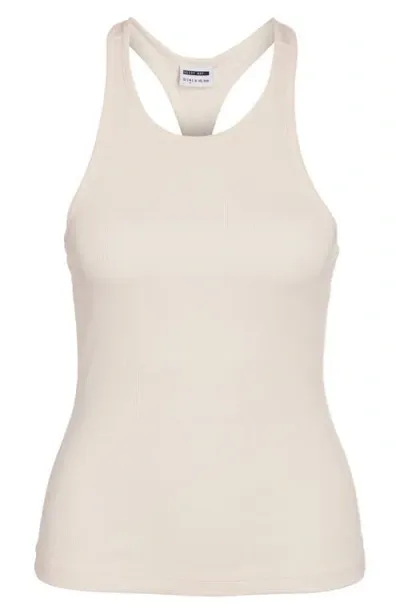 Noisy May Judy Racerback Rib Tank In Pearled Ivory