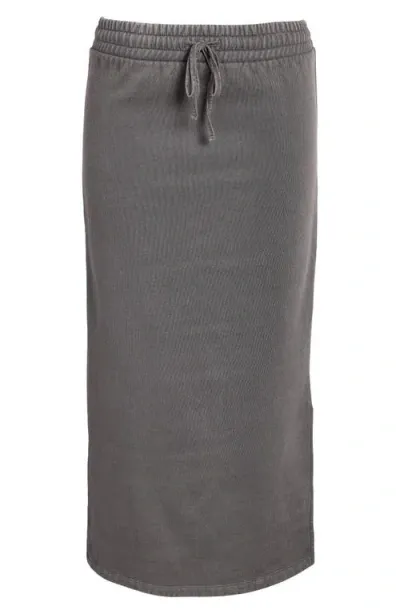 Noisy May Meg Drawstring Maxi Skirt In Charcoal Gray Detail