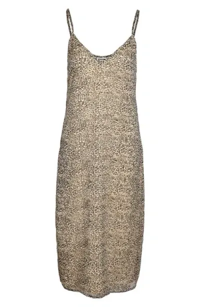 Noisy May Melina Leopard Print Slipdress In Natural Leopard