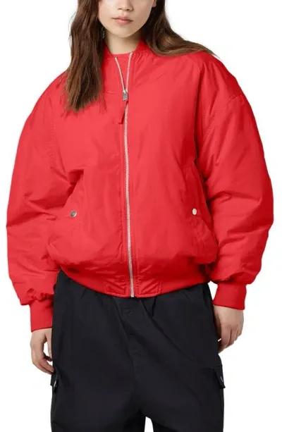 Noisy May Melisa Bomber Jacket In Flame Scarlet