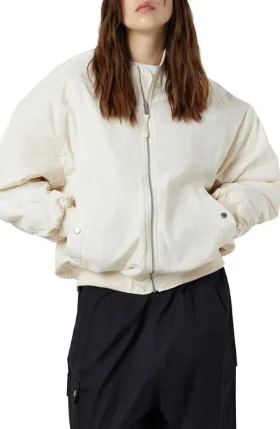 Noisy May Melisa Bomber Jacket In Pearled Ivory