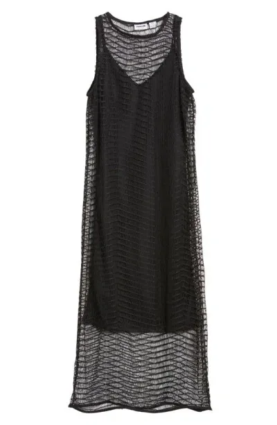 Noisy May Nat Sleeveless Mesh Dress In Black