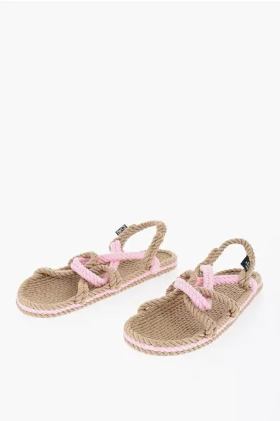 Nomadic State Of Mind Two Tone Rope Slingback Sandals In Pink