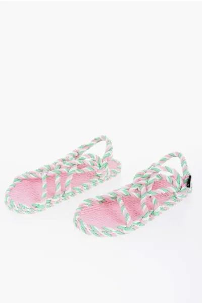 Nomadic State Of Mind Two Tone Rope Slingback Sandals In Pink