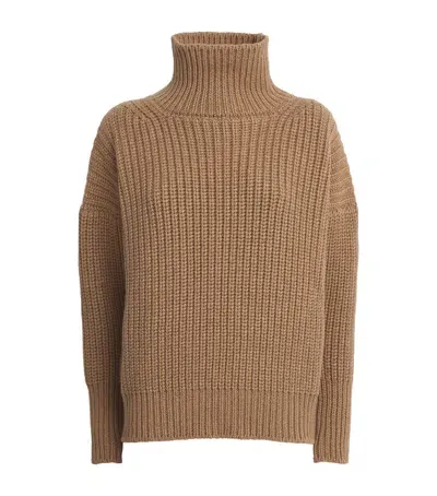 Nomadissem Cashmere Suvretta Rollneck Sweater In Beige