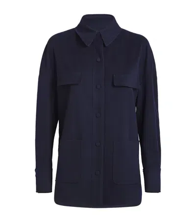 Nomadissem Wool Bosq Shirt In Navy