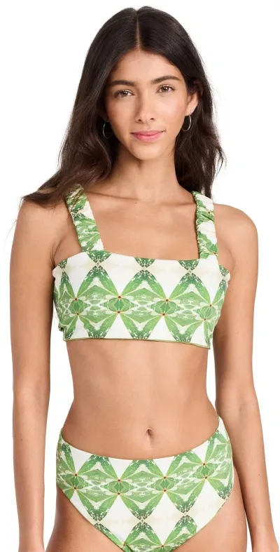 Nomads Current Bikini Top Ii Pothos Print + Nephrite