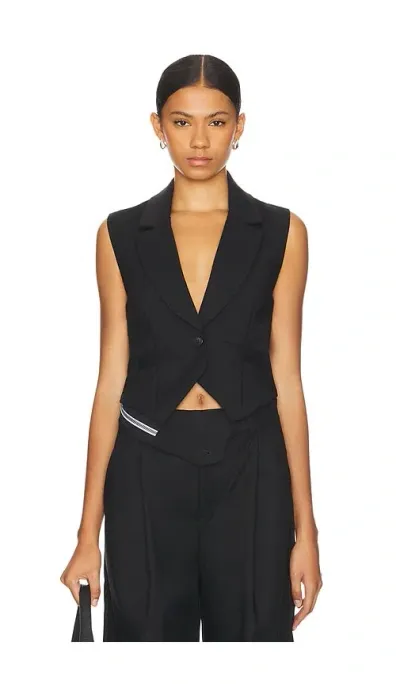 Nonchalant Label Asher Vest In Black