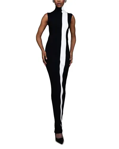 Nonchalant Label Color Blocked Maxi Dress In Black