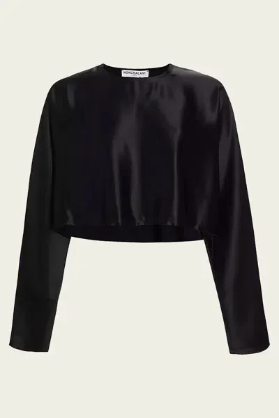 Nonchalant Label Emilia Cropped Top In Black