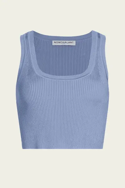 Nonchalant Label Eve Crop Top In Blue