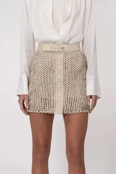 Nonchalant Label Kaiden Mini Skirt In Crema In Brown