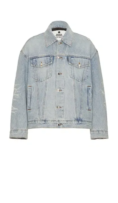 Noon Goons Jailhouse Quilted Denim Jacket In Beach Blue