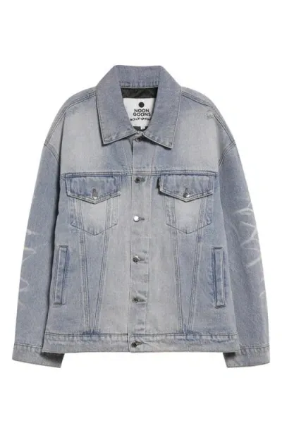 Noon Goons Jailhouse Quilted Lining Denim Jacket In Beach Blue