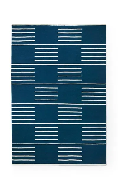 Nordic Knots Classic  Flatweave Area Rug; Size 8' X 10' In Blue