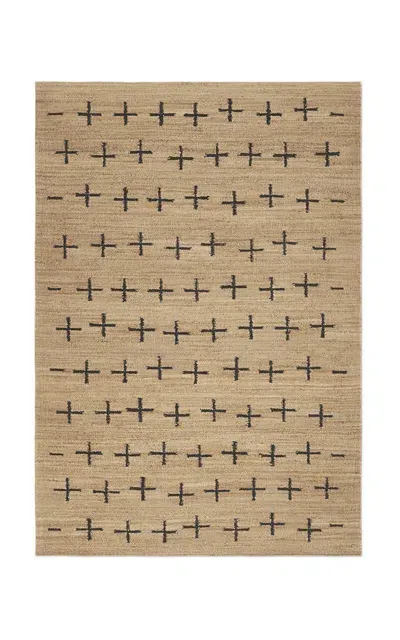 Nordic Knots Jute Cross By ; Flatweave Area Rug In Black; Size 2.5' X 9'