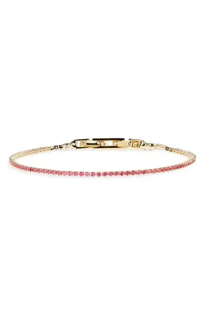 Nordstrom 1.5mm Cubic Zirconia Tennis Bracelet In Pink- Gold