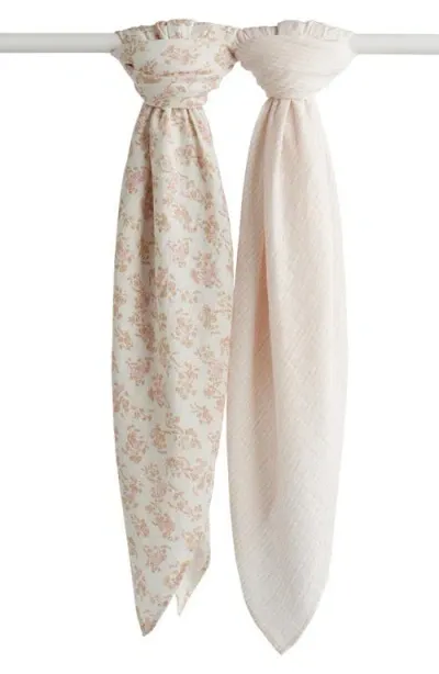 Nordstrom Kids'  2-pack Assorted Muslin Swaddles In Neutral