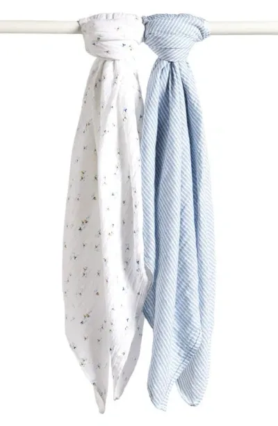 Nordstrom Kids' 2-pack Assorted Muslin Swaddles In Sailboat Stripe Pack