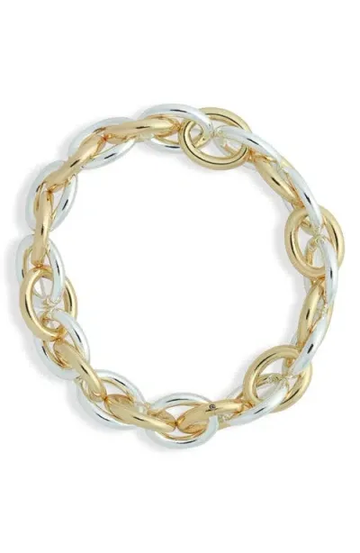 Nordstrom 2-tone Stretch Link Bracelet In Goldilver