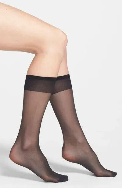 Nordstrom 3-pack Sheer Knee High Socks In Black