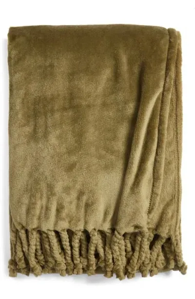 Nordstrom Bliss Throw Blanket In Olive Sphagnum