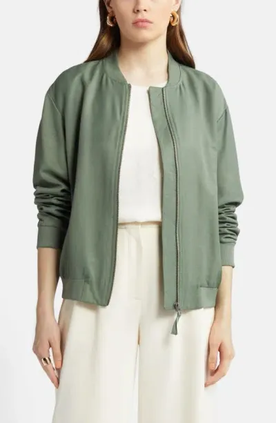 Nordstrom Bomber Jacket In Green Duck