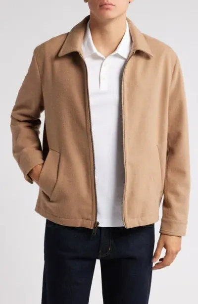 Nordstrom Bouclé Zip Jacket In Tan Burro