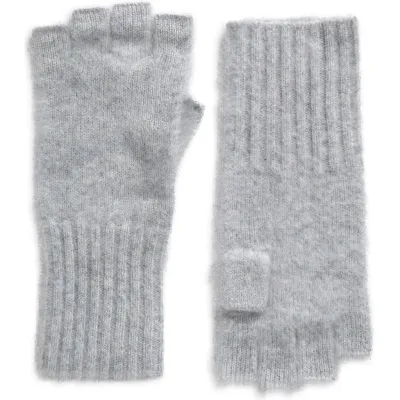 Nordstrom Brushed Cashmere Fingerless Gloves In Blue