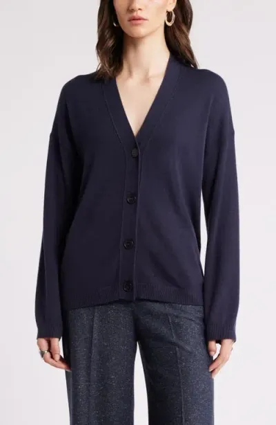 Nordstrom Button Front Cardigan In Navy Night